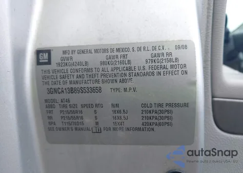 2009 Chevrolet Hhr Ls from USA, damaged, VIN 3GNCA13B89S533658